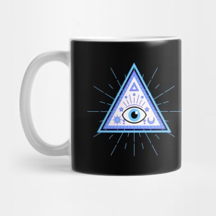 All Seeing eye Light Blue Mug